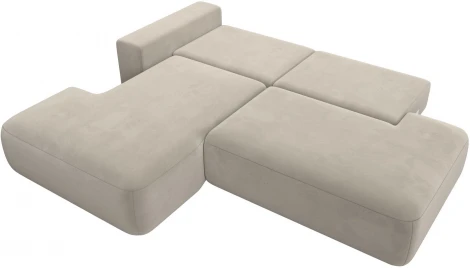 Диван угловой Лига-036 НПБ Модерн левый угол (Бежевый/Микровельвет) Лига Диванов арт.121398L