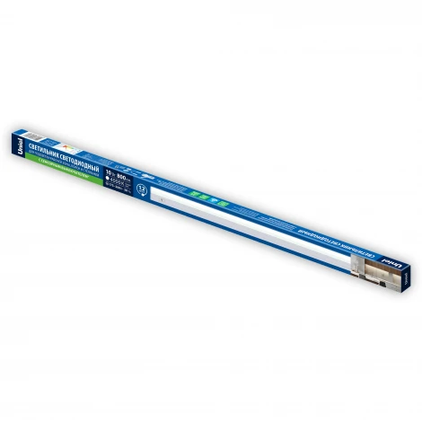 Светильник линейный линейный светодиодный (аналог Т5) с сенсорной кнопкой, 230В,  Кабель 1,2м с вилкой и крепление в/к. 4000K Uniel ULI-L04-10W/4000K IP40 WHITE