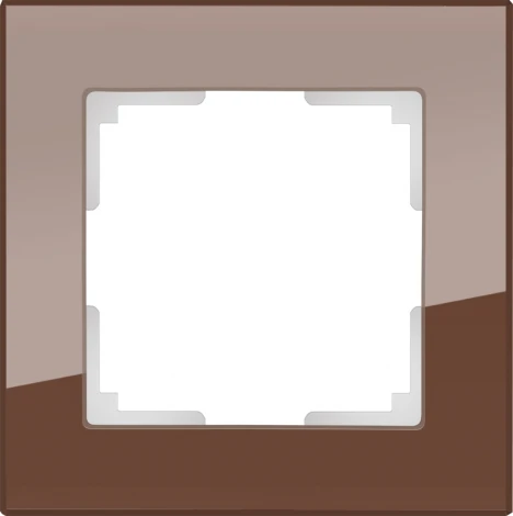 Рамка на 1 пост (мокко,стекло) W0011118 (a051100)