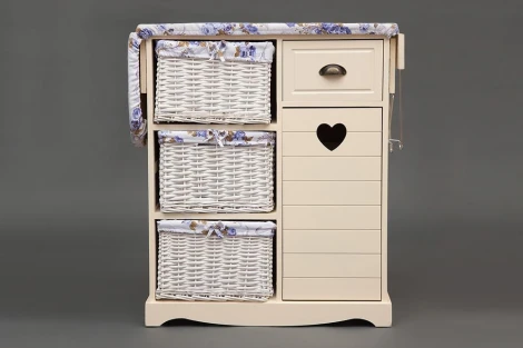 Гладильный комод с 3-я корзинами Secret De Maison PLANCHE ( mod. HX13-302 ) butter white (слоновая кость) (дерево павловния, мдф)