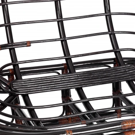 Диван MAMASAN/МАМАСАН 23/02 W /с подушкой/ 169х102х80см, античный черно-коричневый, матрац 182х119см, ткань серо-бежевая 3м 16/2 Tetchair 25284