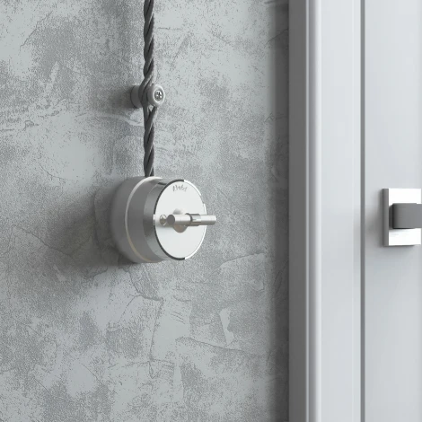 Переключатель / выключатель одноклавишный Vintage (серебро матовый/хром) Werkel W5812054 (a055916)