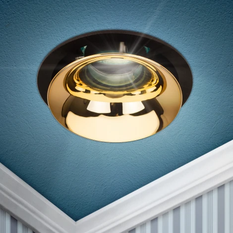 Встраиваемый точечный светильник ЭРА KL103 BK/GD (12V, круглые)