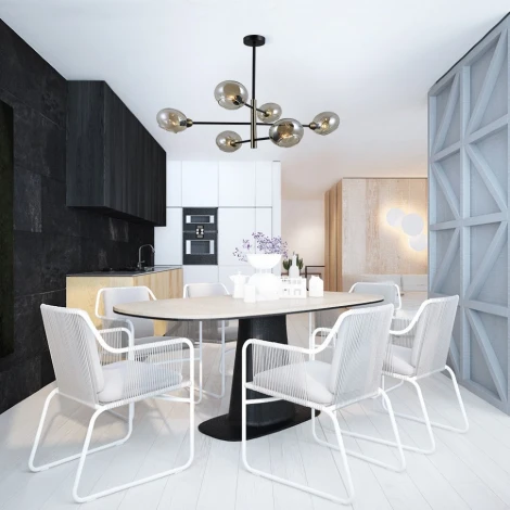 Потолочная люстра Seven Fires Menfi SF4025/6C-BK-AB