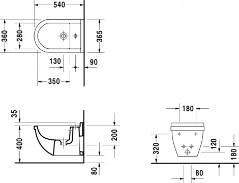 Биде подвесное Duravit Starck 3 2230150000