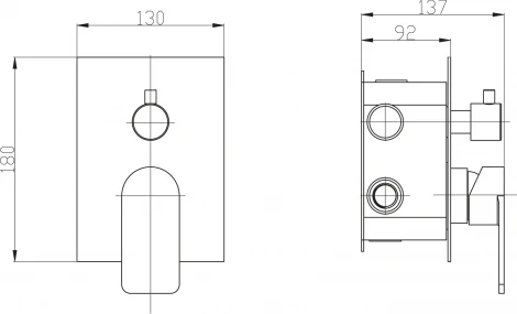 Смеситель BelBagno Nova NOV SDMC IN С ВНУТРЕННЕЙ ЧАСТЬЮ, для ванны с душем