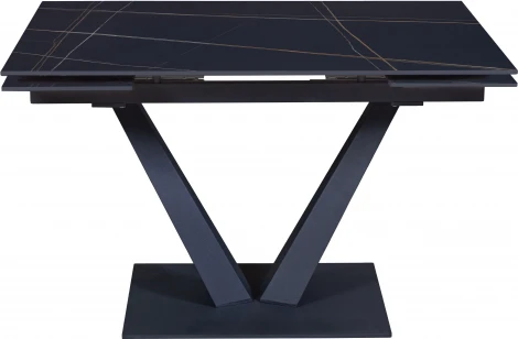 Стол раскладной Malibu (120+30+30), керамика матовая Black Gold Top Concept (21092)