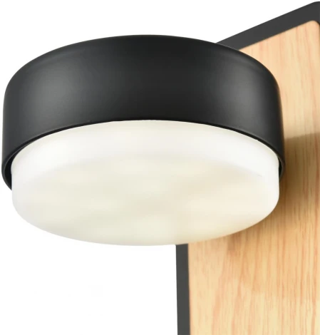 Настенный светильник Lumion Leland 8264/1W металл, черный/дерево GX53 LED 1*7W 220V (выключатель)