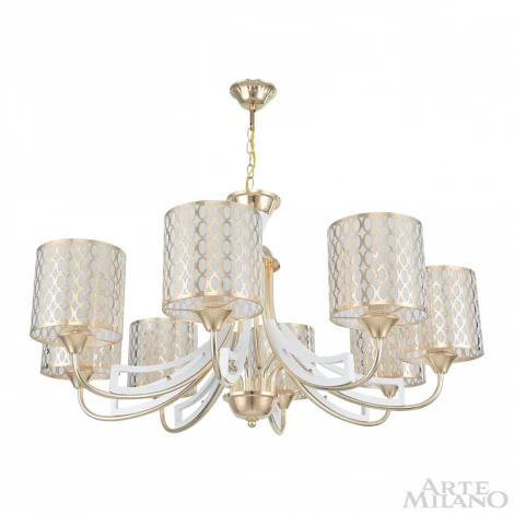 Подвесная люстра Arte Milano Florentia-3387 303387/8 Wh/Gd (220V, на цепи)