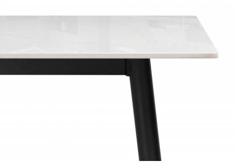 Кухонный стол Woodville Rion 120 белый мрамор / черный