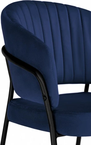 Стул на металлокаркасе Лео (Лео синий brandy light 8 / черный) Woodville арт.592483