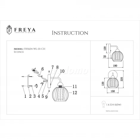 Бра Freya Clara FR5604-WL-01-CH