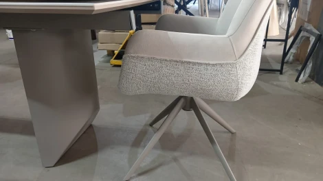 Стол ПУАНТО 200 цвет КРЕМ (BRECHA CREMA ELEGANCE), керамика / Латте каркас M-City 64412