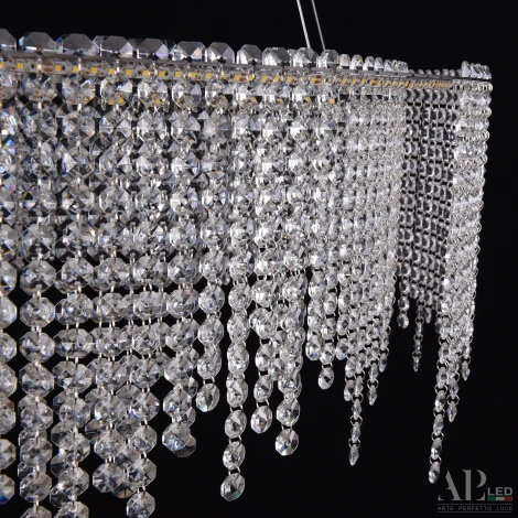 Подвесная люстра светодиодная APL LED Sicilia SH02.73.B.Ni.4000 (220V, хрусталь, на тросе)