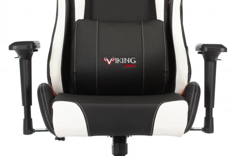 Кресло игровое Zombie VIKING TANK черный/оранжевый/белый эко.кожа с подголов. крестовина металл