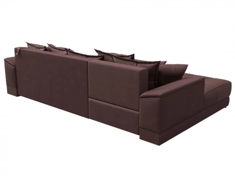 Диван угловой НордСтар левый угол (ДСП,Брус/Пластик/Замша/Бордовый) Лига Диванов 128210L