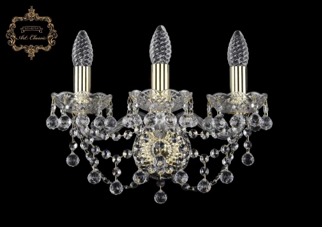 Бра Art Classic 10.26 10.26.3.141.Gd.B (220V, хрусталь, подвески, подсвечник, свеча)