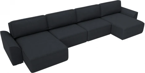 Диван п-образный Лига-048 НПБ лонг Лига Диванов (Замша) арт.128359