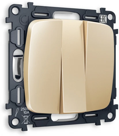 Комплект механизма Ambrella Volt 3-клавишного выключателя OMEGA MO605010 Шампань QUANT