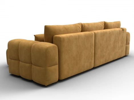 Диван угловой Лига-110 НПБ угол универсальный (ДВП,ДСП,ЛДСП,Брус,Фанера,Велюр/Желтый) Лига Диванов 136525