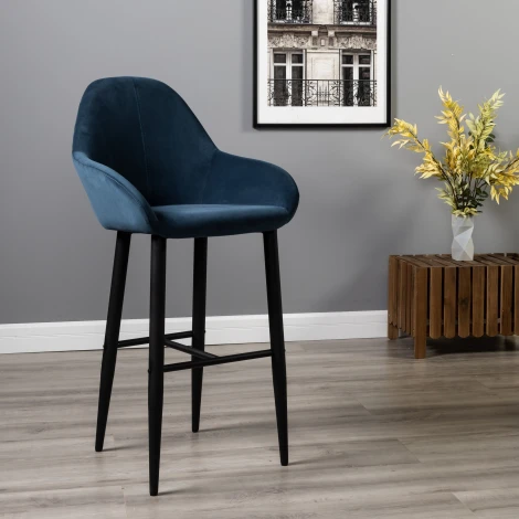 Кресло Бар.Kent Diag blue/черный R-Home арт.410219152h_Diagblue_черн_БАР