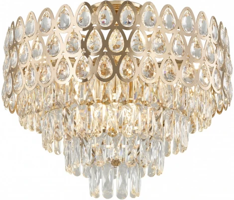 Потолочная люстра хрустальная на штанге Arte Milano Sorrento-2019 372019/8/50/550 GD (220V)
