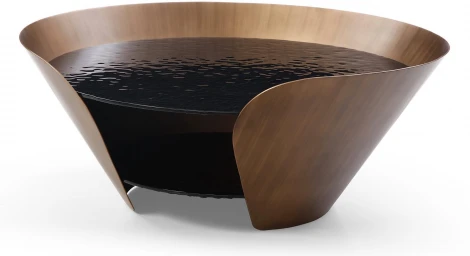 Стол журнальный ESF CT6123 (D100,3) закаленное стекло/бронзовый/Закаленое стекло,Металл