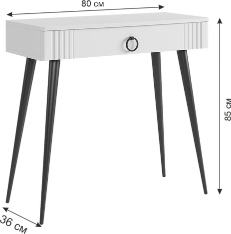 Ева Туалетный столик 2 (без зеркала) Mebelson (ЛДСП,МДФ/Светлое дерево,Белый) арт.TS-02.3101