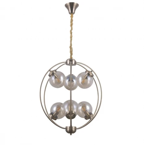 Подвесная люстра Omnilux Serrano OML-94513-06 (220V, на цепи, шар, шарики)