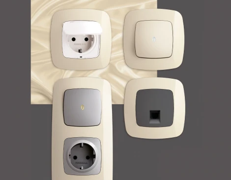 Рамка Ambrella Volt OMEGA Ecta (Бежевый глянец) 1-ая OF140301