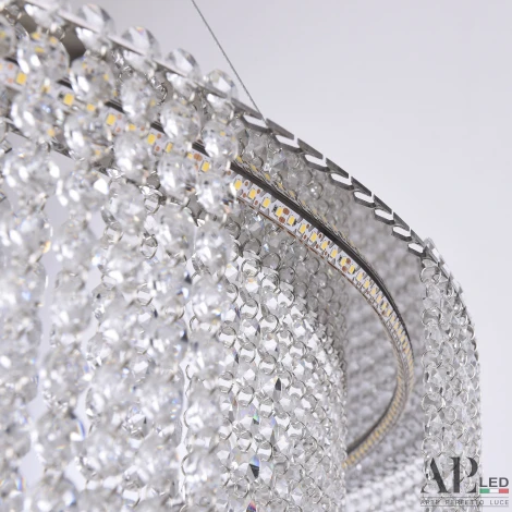 Подвесная люстра светодиодная APL LED Sicilia SH02.93.D.Ni.4000 (220V, хрусталь, на тросе)