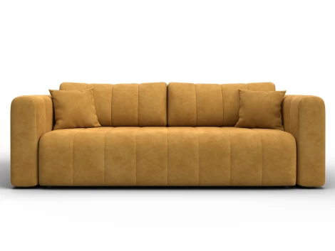 Диван прямой Лига-062 НПБ (ДСП,Фанера,ХДФ/Пластик/Велюр/Желтый) Лига Диванов 130266