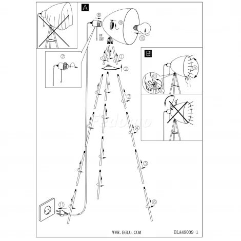 Торшер Eglo Chester 1 49519