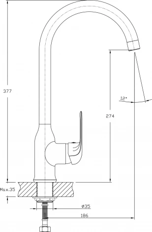 Смеситель Rush Fiji FI1835-23 для кухонной мойки