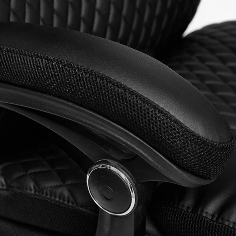 Кресло CHIEF кож/зам/ткань, черный/черный стеганный/черный, 36-6/36-6/11 Tetchair 12851