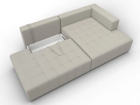 Диван угловой Лига-103 НПБ угол правый (ДСП,Брус,Фанера,Рогожка/Бежевый) Лига Диванов 134809