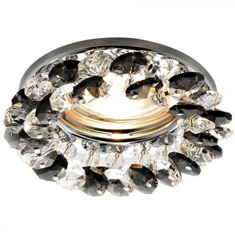 Встраиваемый точечный светильник Ambrella K206 BK/CH (220V, хрусталь)