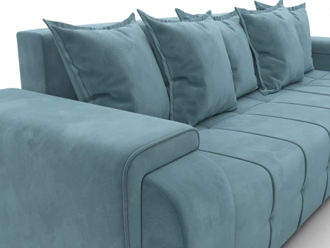 Диван угловой Лига-121 правый угол (ДСП,Брус,Велюр/Бирюзовый) Лига Диванов 137346