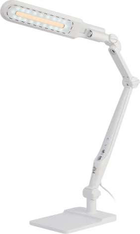 Офисная настольная лампа светодиодная на струбцине с регулировкой цветовой температуры и яркости ЭРА NLED-497-12W-W (220V, сенсорный выключатель)