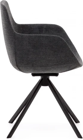 Поворотное рабочее кресло Tissiana из темно-серой синели и черного матового алюминия La Forma (ex Julia Grup) арт.175092