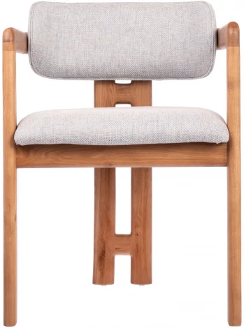 Стул Bradexhome Rich рогожка бежево-голубая с ножками цвета орех