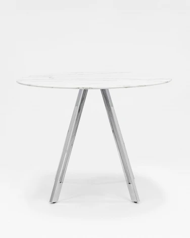 Стол обеденный Stool Group Хьюстон D100 белый стеклянный УТ000002672