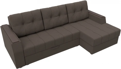 Диван угловой Эмир БС правый угол (Коричневый/Рогожка) Лига Диванов арт.123010