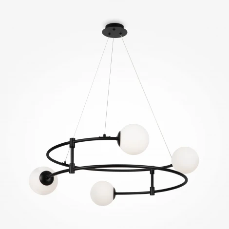 Подвесная люстра Maytoni Balance MOD317PL-04B (220V, на тросе, шарики, кольцо)