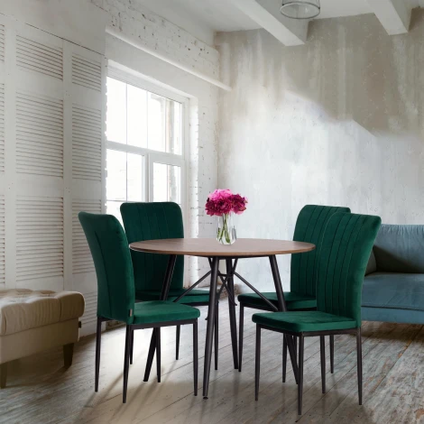 Стул VERTER (mod. BC577-DC) / 2 шт. в упаковке Tetchair (Металл,Флок/Зеленый) арт.24373