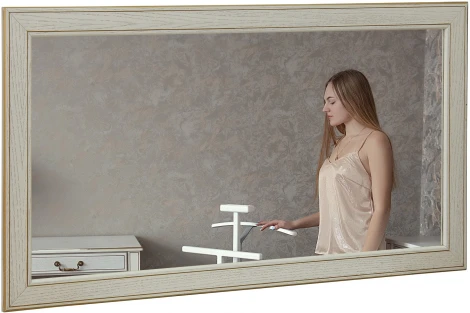 Зеркало Васко В 61Н белый ясень/золото 110 см х 60 см от фабрики Mebelik