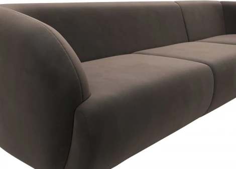Диван угловой Лига-041 правый угол (Коричневый/Велюр) Лига Диванов арт.122189