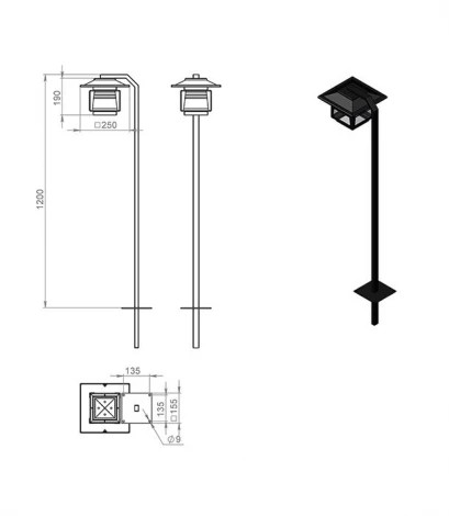 Наземный фонарь Русские фонари Novara 330-41/bg-11 (220V, ковка)