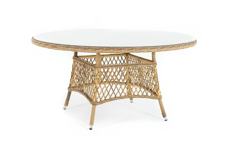 Плетеный круглый стол, диаметр 150 см, цвет соломенный 4SIS Эспрессо YH-T1661G-1