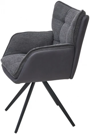 Стул ORTEGA 180 град.поворот. Brego-16 Темно-серый, ткань/ Maison 95 Темно-серый, PU/Черный, ®DISAUR